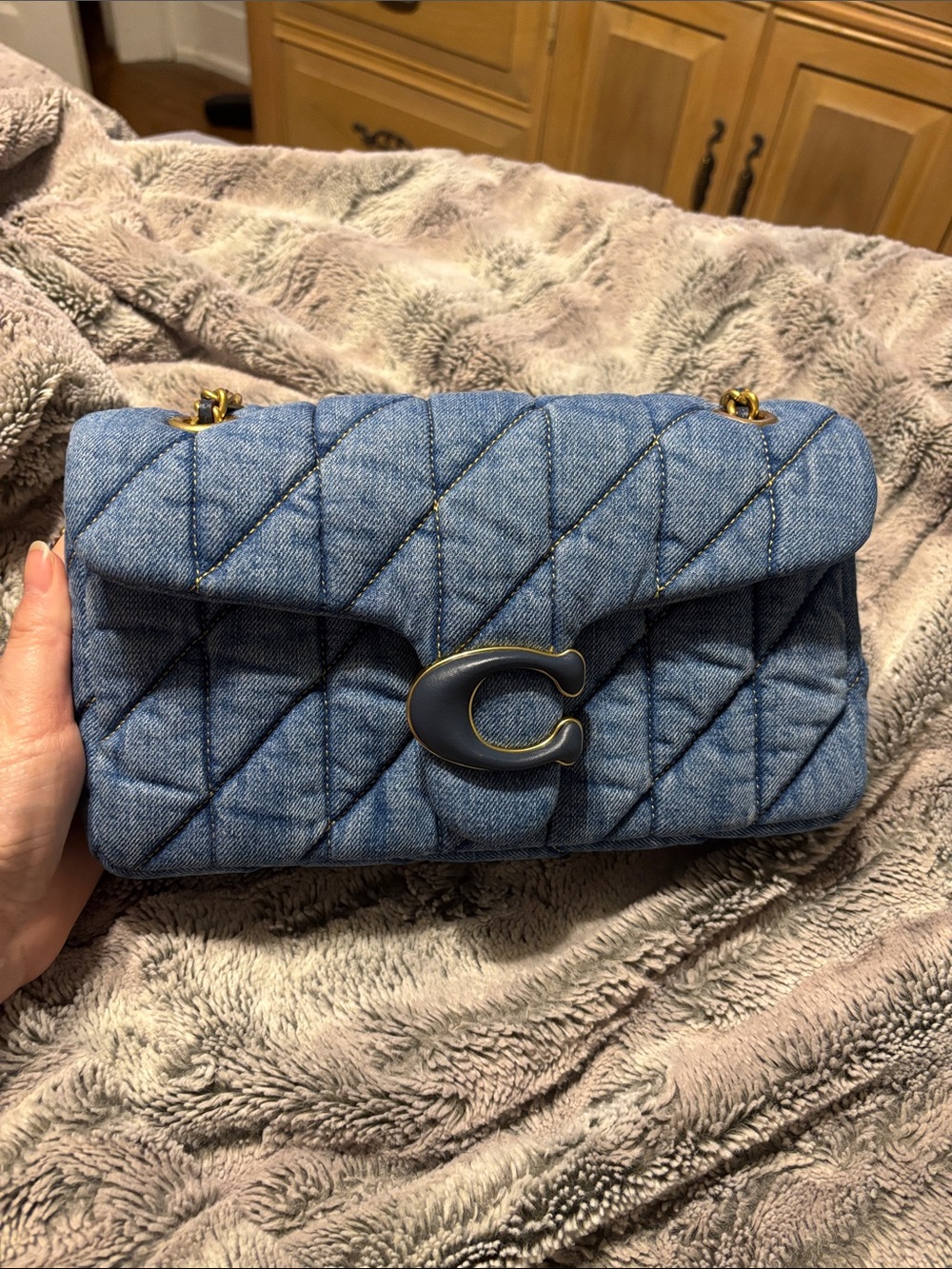 Coach Denim Tabby Shoulder Bag 26 With Quilting